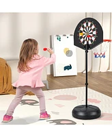2-in-1 Height Adjustable Kids Basketball Hoop with Dart Board
