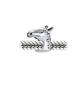 Bling Jewelry Set of 2 Western Horse and Jockey Equestrian Cap Hat Charm Bead Sterling Silver