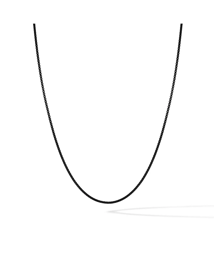 Box Chain Necklace - 2mm Stainless Steel Brushed Black Regular