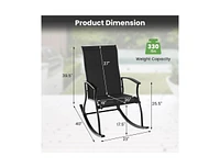 2 Pieces Outdoor Rocking Chairs with Breathable Backrest