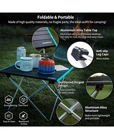 Naturehike FT08 Portable Camping Table, Ultralight Aluminum Folding Beach Table with Carry Bag for Outdoor Cooking, Picnic, Camp, Boat, Travel