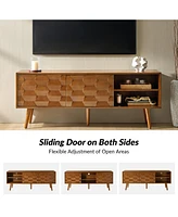 Mid century Modern Pierre Tv Stand with Flared Legs