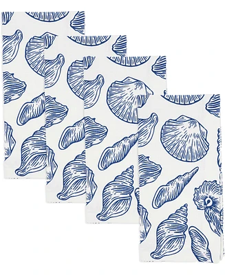 Saro Lifestyle Seaside Sea Shells Cotton Napkins, 20" x 20"