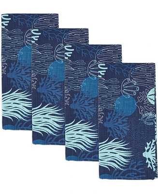 Saro Lifestyle Ocean Depths Cotton Coral Napkins, 20" x 20"