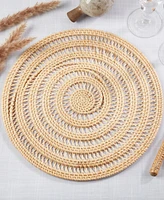 Saro Lifestyle Natural Weave Rattan Placemats, 15" Round