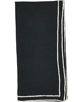 Saro Lifestyle Double Line Embroidered Linen Napkins, 20" x 20"