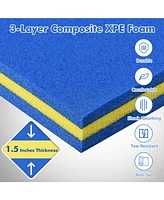9' x 6' 3 Layer Floating Water Pad Foam Mat -Blue