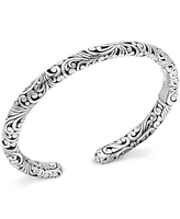 Devata Bali Filgree Cuff Bracelet in Sterling Silver