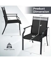 Patio Chairs Set of 2 with All Weather Breathable Fabric High Backrest