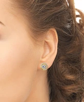 Lab Grown White Sapphire Love Knot Stud Earrings (1-1/2 ct. t.w.) in 14k Gold-Plated Sterling Silver