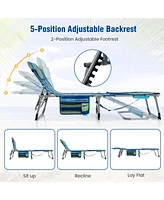 5-Position Outdoor Folding Chaise Lounge Chair
