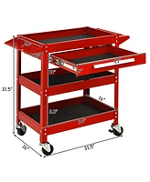Rolling Tool Cart Mechanic Cabinet Storage ToolBox Organizer with Drawer