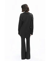 Nocturne Women's Crumpled Fabric Draped Shirt