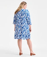 Style & Co Plus Floral Spark Shift Dress, Exclusively at Macy's