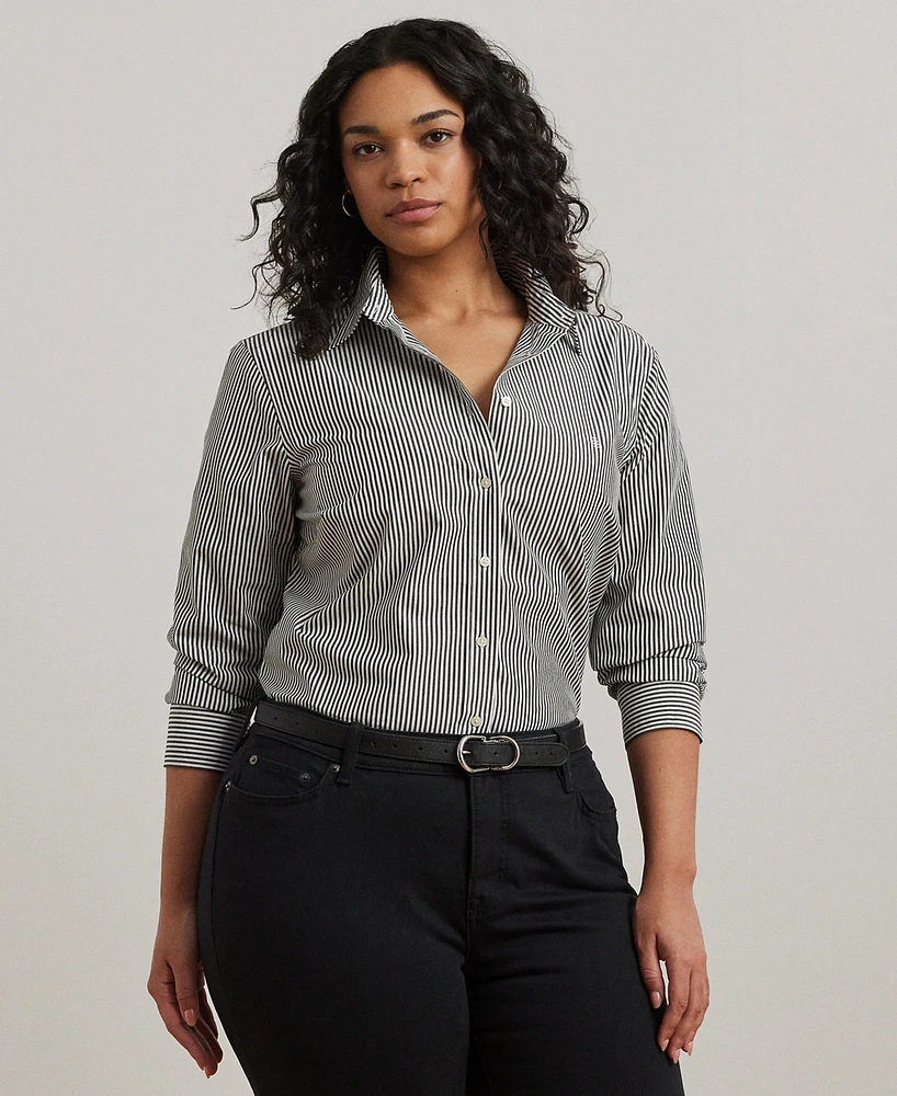 Lauren Ralph Plus-Size Easy Care Cotton Shirt