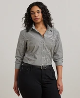 Lauren Ralph Plus-Size Easy Care Cotton Shirt