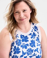 Style & Co Plus Floral Sleeveless Sweater, Exclusively at Macy's