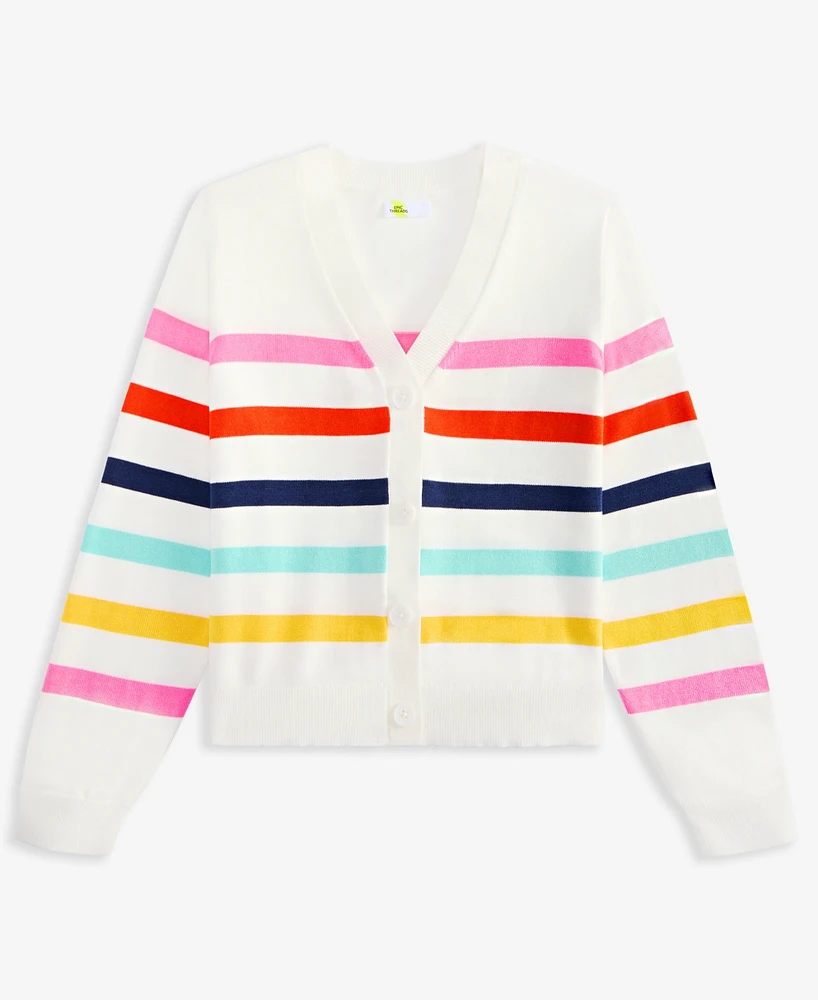 Epic Threads Little & Big Girls Multi-Stripe Cardigan, Exclusively at Macy's
