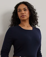 Lauren Ralph Plus Stretch Long-Sleeve Tee