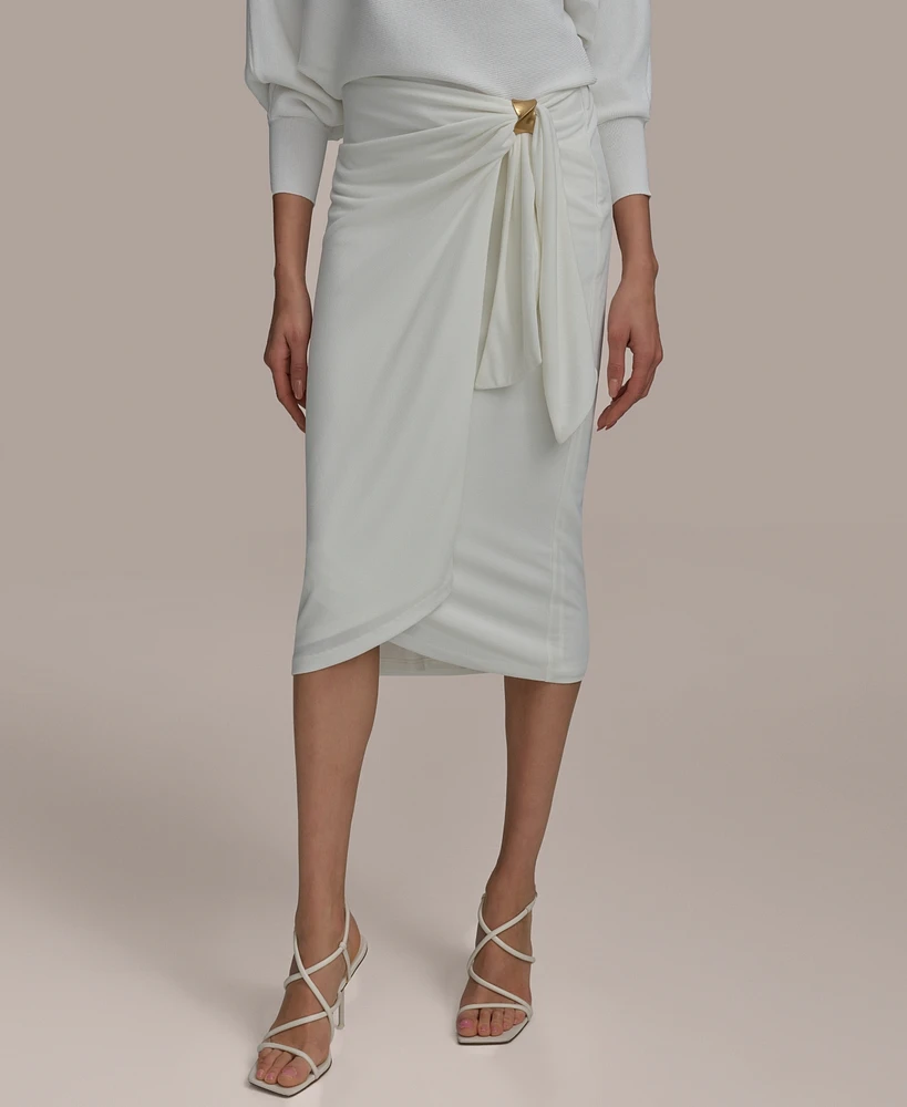 Donna Karan New York Women's Gathered Waist Midi Skirt