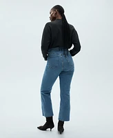 Mango Women's Sienna Flared Cropped Jeans