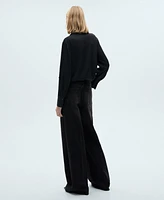 Mango Women's High-Waist Wide Leg Jeans