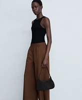 Mango Women's Straight-Fit Cotton Pants