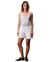 Calvin Klein Jeans Women's Drawstring-Hem Cropped Tank Top