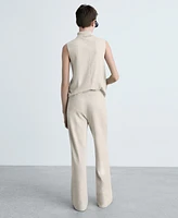 Mango Women's Fine-Knit Wide Leg Pants