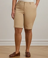 Lauren Ralph Plus-Size Stretch Cotton Shorts