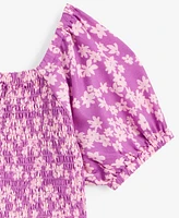 Epic Threads Little & Big Girls Ditsy Floral-Print Smocked Dress, Exclusively at Macy's