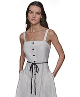 Karl Lagerfeld Paris Women's Border Rope-Belt Midi Dress