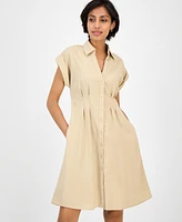 julia jordan Women's Pintuck-Waist Shirtdress