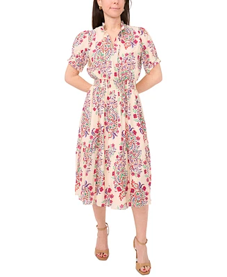 Sam & Jess Petite Printed Short-Sleeve Lawn Maxi Dress
