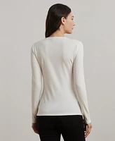 Lauren Ralph Cotton-Blend Long-Sleeve Top