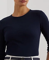 Lauren Ralph Cotton-Blend Long-Sleeve Top