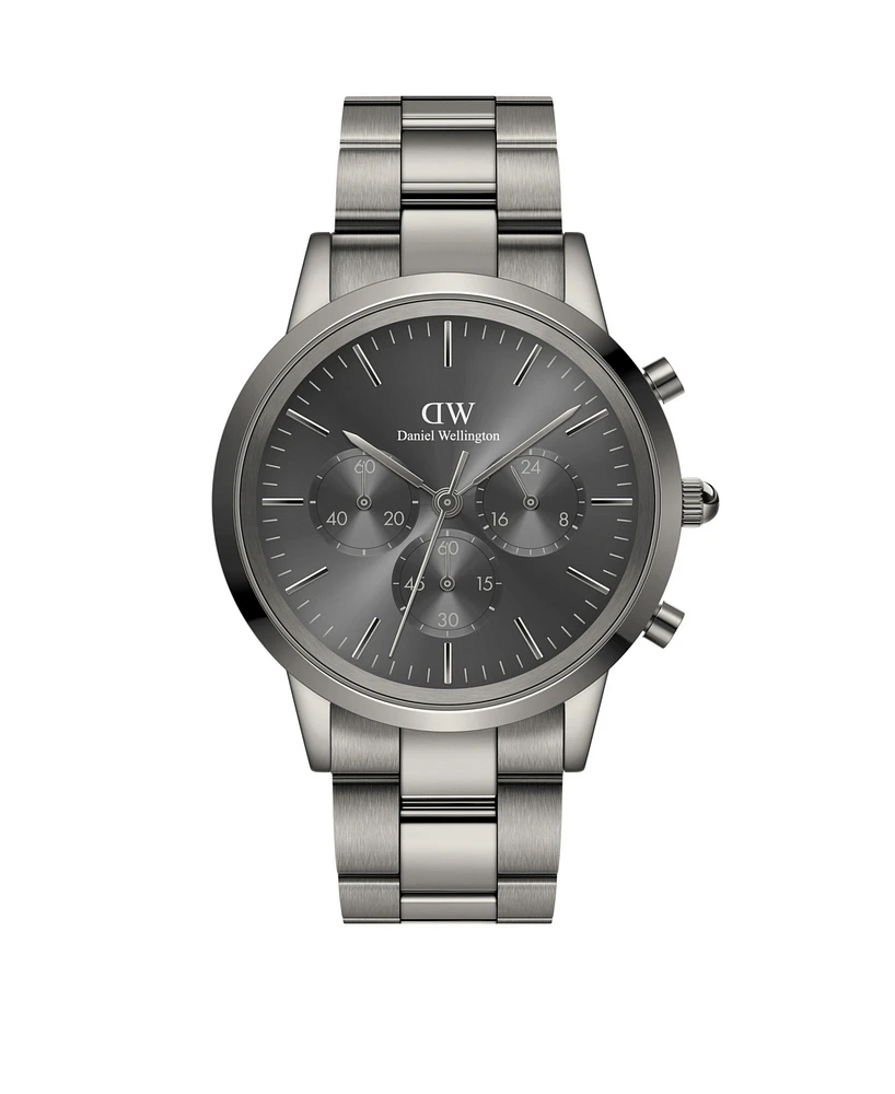 Daniel Wellington Unisex Chronograph Black Stainless Steel Watch, 42mm