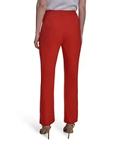 Halston Women's Low-Rise Straight-Leg Hardware Pants