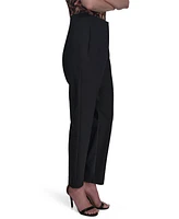 Halston Women's Pintuck High-Waisted Ankle Pants