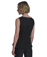 Halston Women's Sleeveless Round-Neck Peplum Top