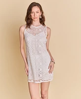 English Factory Women's Crochet Lace Sleeveless Mini Sheath Dress