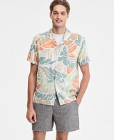 Sun + Stone Men's Cutler Leaf Print Camp Shirt