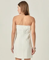 English Factory Women's Strapless Button-Front Sheath Dress