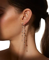 Eliot Danori Silver-Tone Imitation Pearl & Cubic Zirconia Maisie Front & Back Drop Earrings, Exclusively at Macy's