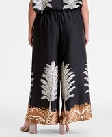 Vince Camuto Plus Printed Pull-On Wide-Leg Pants