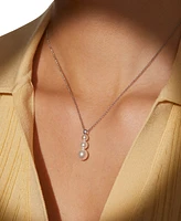 Eliot Danori Silver-Tone Imitation Pearl & Cubic Zirconia Maisie Graduated Pendant Necklace, 16" + 2" extender, Exclusively at Macy's