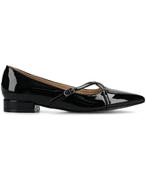 Journee Collection Women's Camby Crisscross Strap Pointed Toe Dress Flats