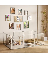 Bingopaw Transparent Pet Pen with Mat for Dog/Cat/Rabbit Litter Box