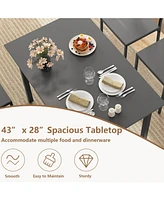 Industrial 5-Piece Dining Set – Rustic Table and 4 Chairs for Kitchen or Dining Room