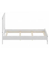 White Solid Wood Full Double Bed Frame